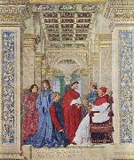Melozzo da Forli Pope Sixtus IV appoints Bartolomeo Platina prefect of the Vatican Library oil on canvas